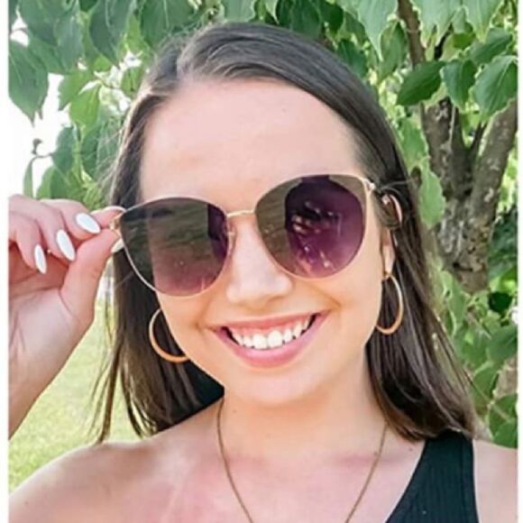 Round frame flat lens Sunglasses - Picture 3 of 6